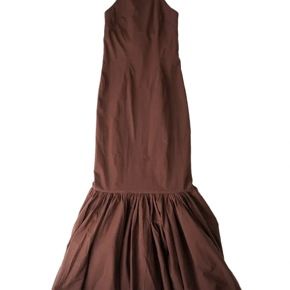 Платье-русалка на бретельках через шею