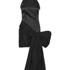 платье с вырезом халтер и бантом