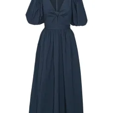 платье миди с объемными рукавами