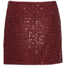 юбка мини в клетку с пайетками