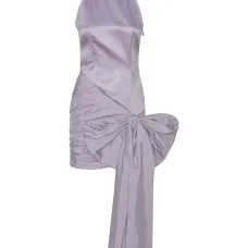 платье с вырезом халтер и бантом