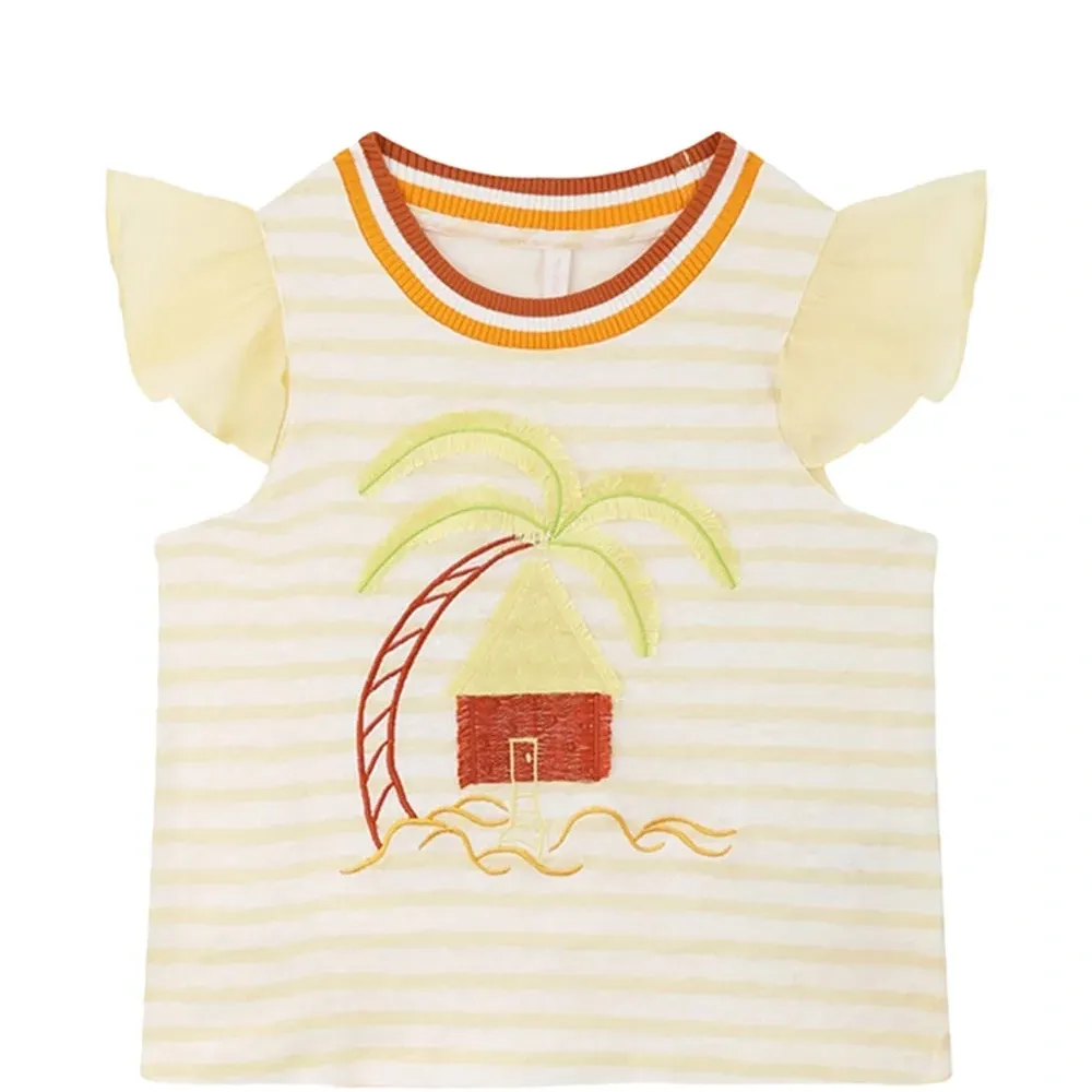 Полосатый вышитый топ