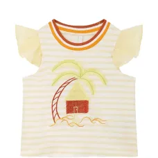 Полосатый вышитый топ