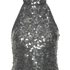 топ с вырезом халтер и пайетками