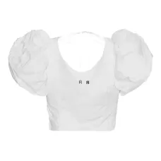 топ с объемными рукавами и цветочной вышивкой топ с объемными рукавами и цветочной вышивкой