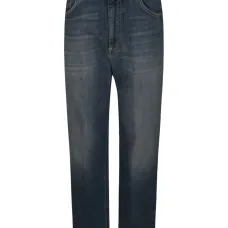 Прямые джинсы с эффектом потертости