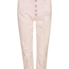 укороченные брюки с эффектом потертости