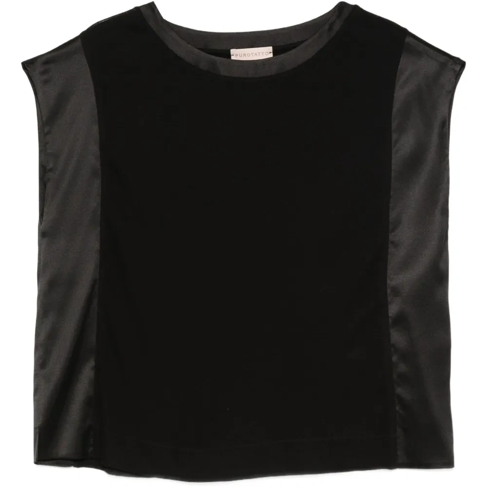 Топ с бархатной вставкой