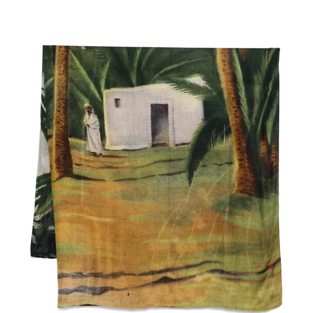 Многоцветный шарф с принтом