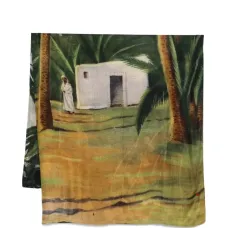 Многоцветный шарф с принтом