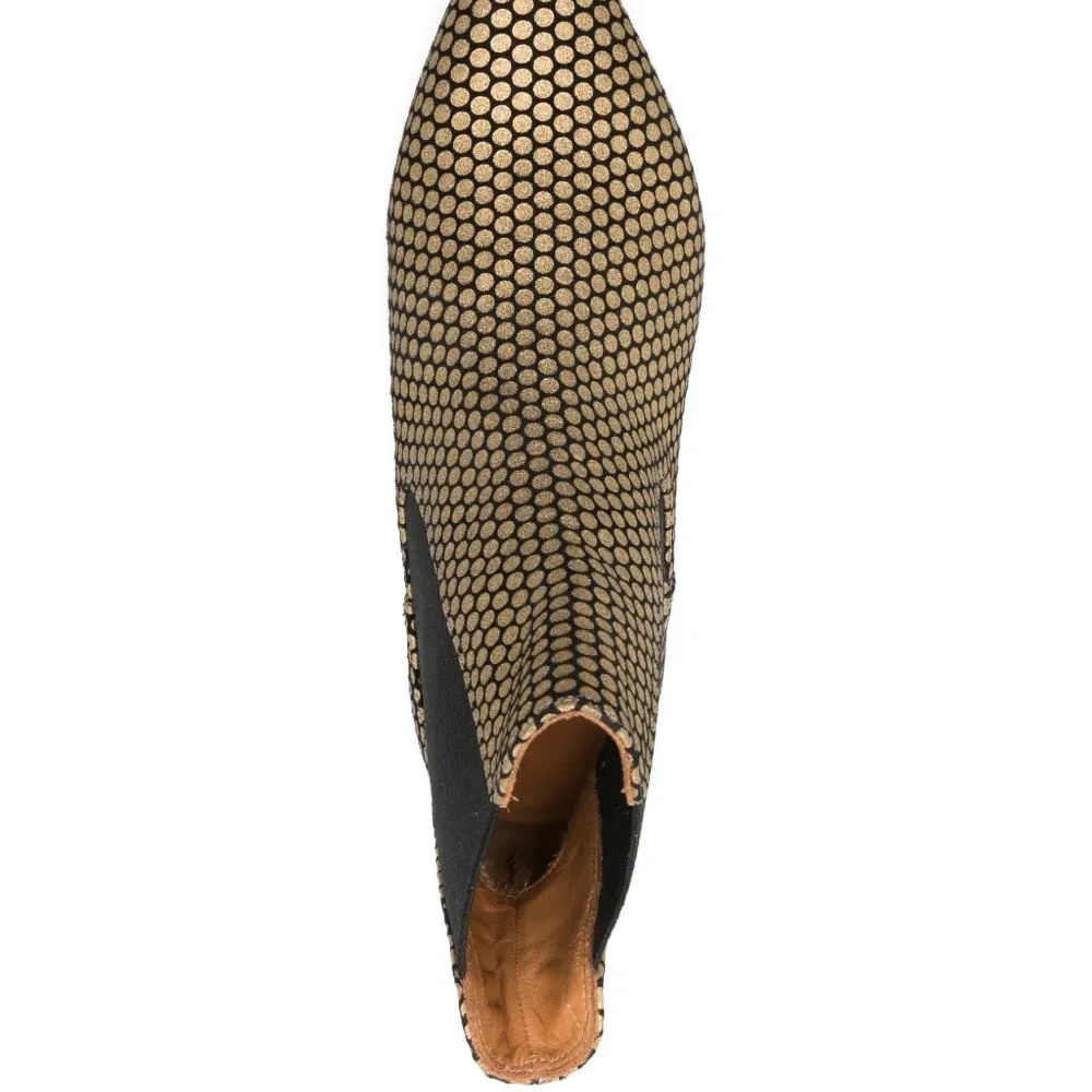 Ботильоны в горох с заостренным носком Ботильоны в горох с заостренным носком