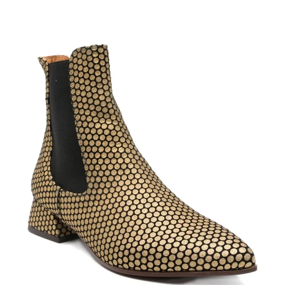 Ботильоны в горох с заостренным носком Ботильоны в горох с заостренным носком