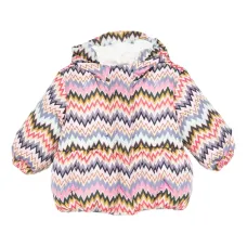 куртка с капюшоном и узором шеврон