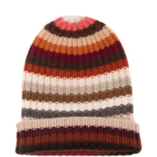 кашемировая шапка бини в полоску кашемировая шапка бини в полоску