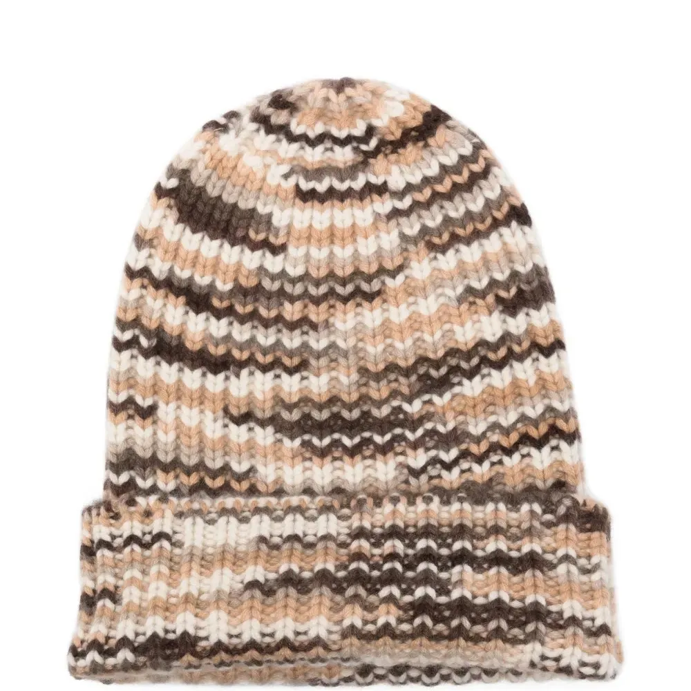 кашемировая шапка бини в полоску