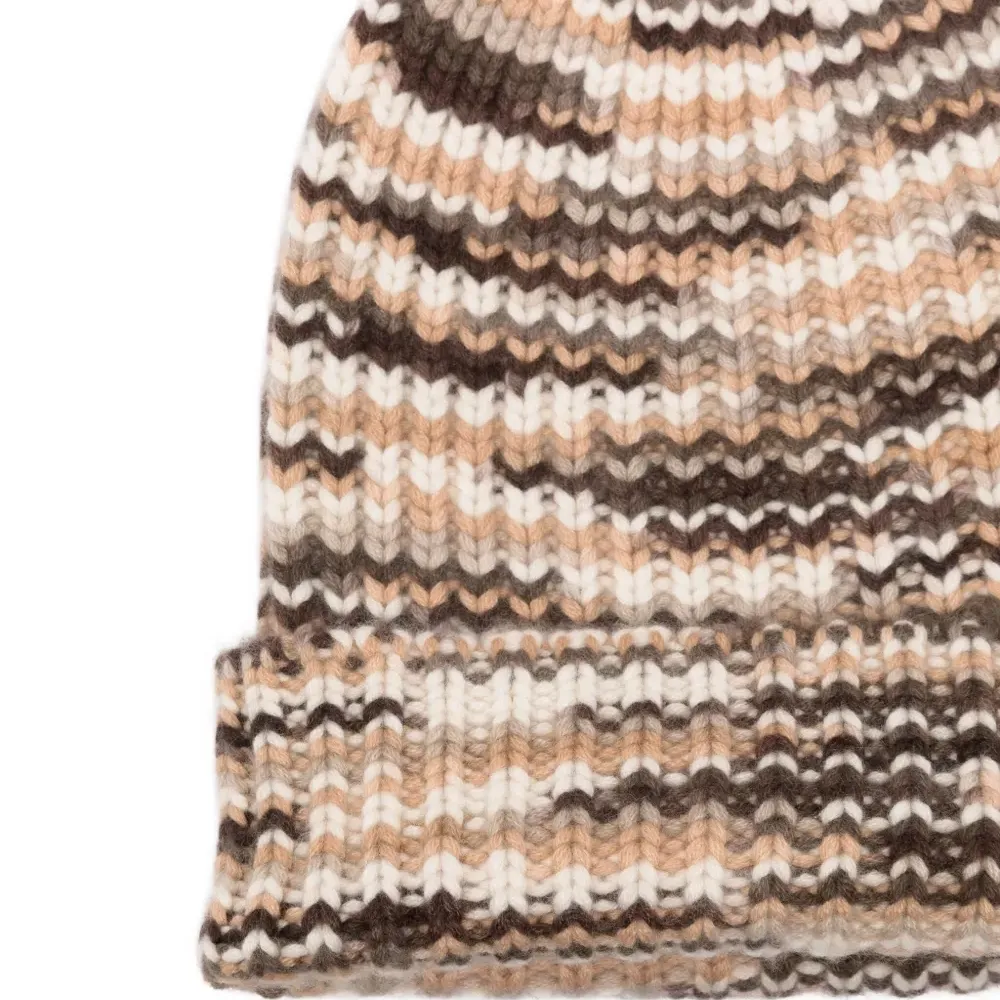 кашемировая шапка бини в полоску