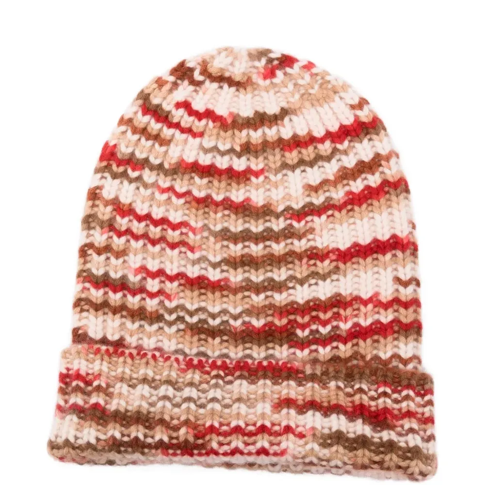 кашемировая шапка бини в полоску