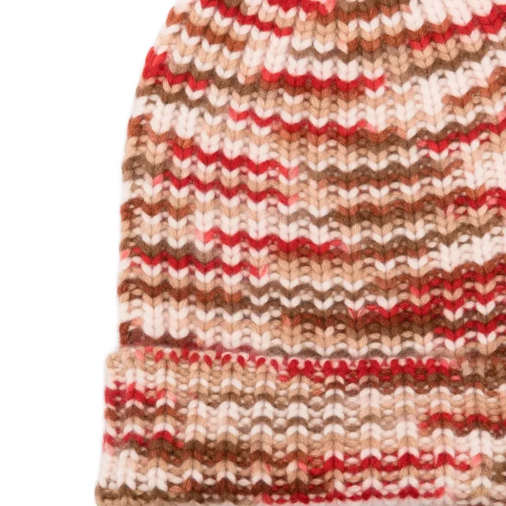 кашемировая шапка бини в полоску