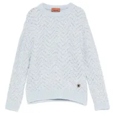 свитер с узором шеврон и пайетками