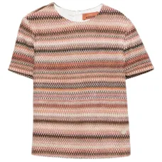 топ с короткими рукавами и узором зигзаг