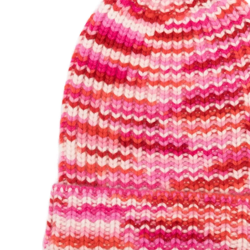 кашемировая шапка бини в полоску