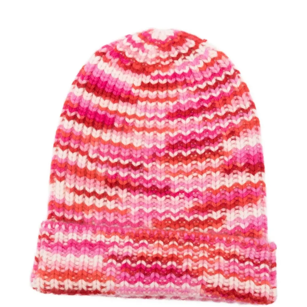 кашемировая шапка бини в полоску