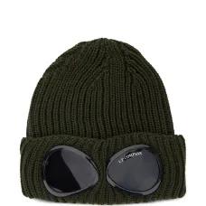 шапка бини в рубчик с декором Goggle