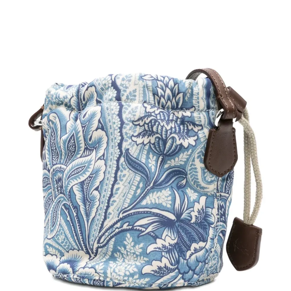 сумка-ведро с кулиской и узором пейсли