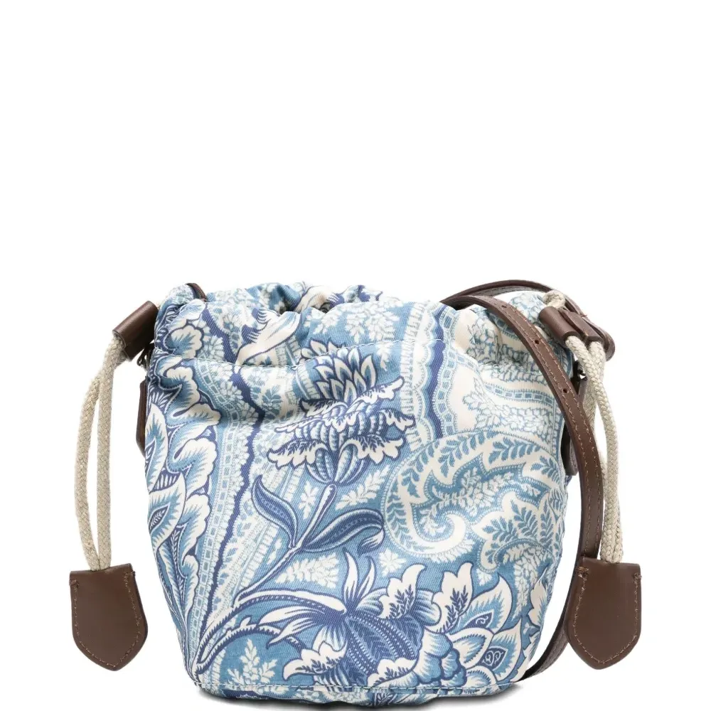 сумка-ведро с кулиской и узором пейсли