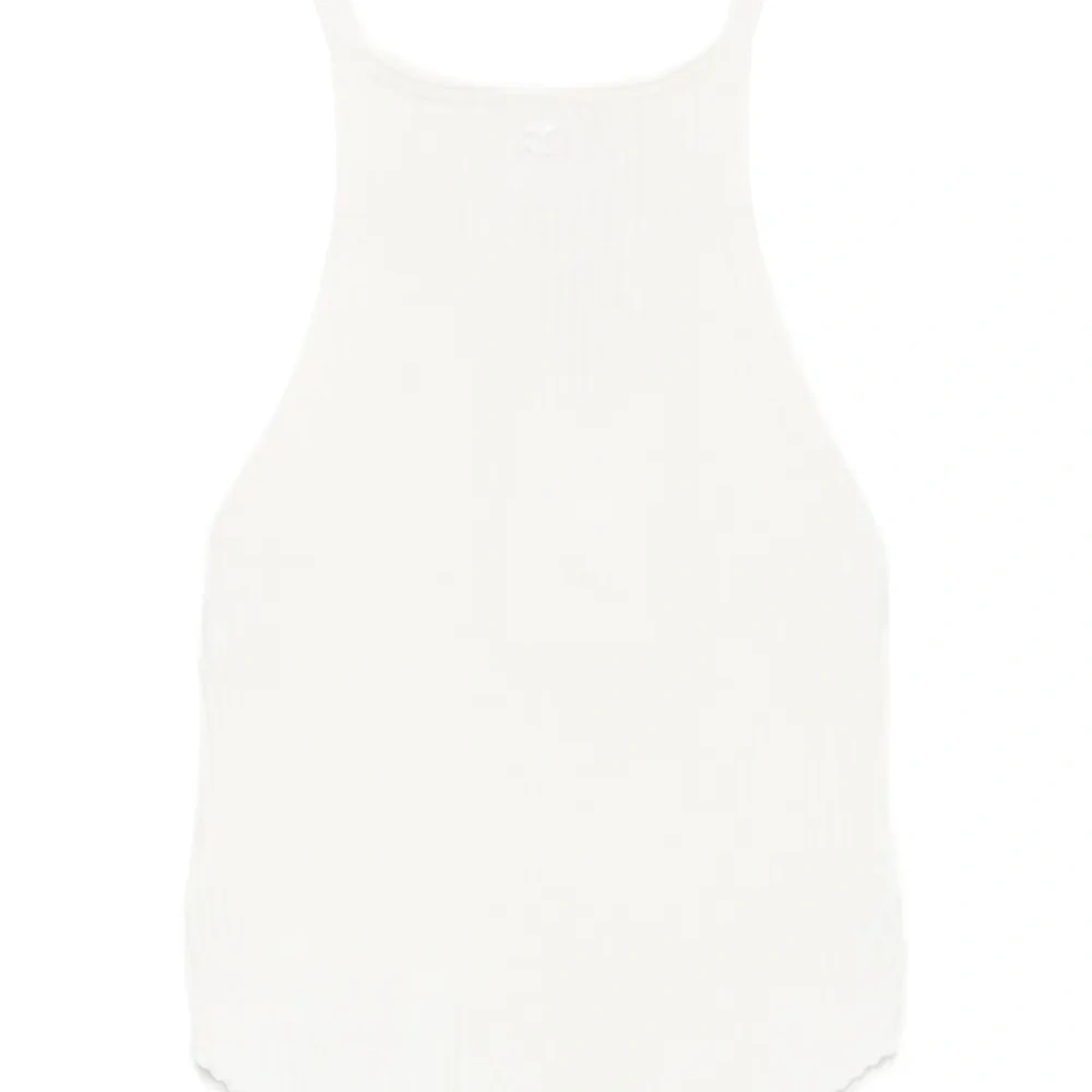 топ в рубчик с вырезом халтер