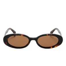 Солнцезащитные очки в овальной оправе черепаховой расцветки
