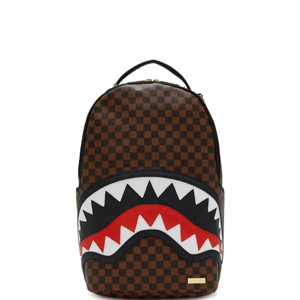 Клетчатый рюкзак с принтом