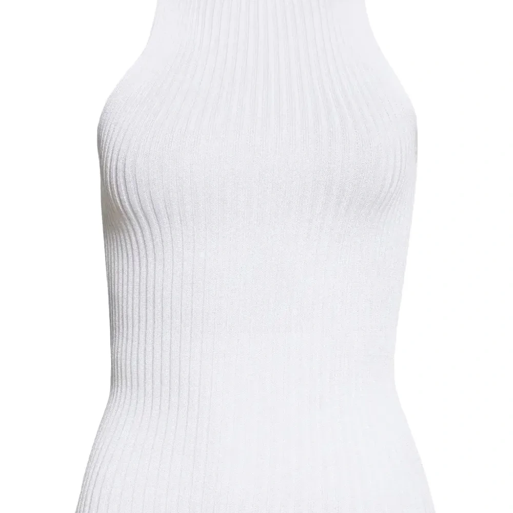 Топ Ena в рубчик с высоким воротником