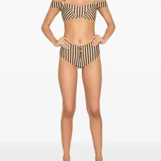 Бикини в полоску со шнуровкой