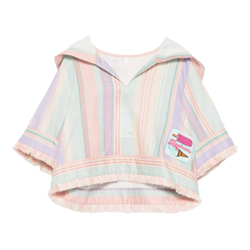 Полосатое худи с бахромой