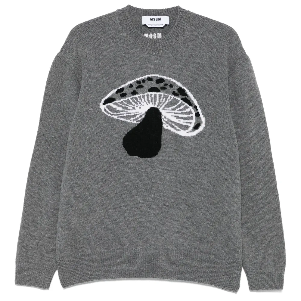 Свитер вязки интарсия из смесовой шерсти