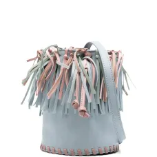 сумка-ведро с бахромой и кисточками