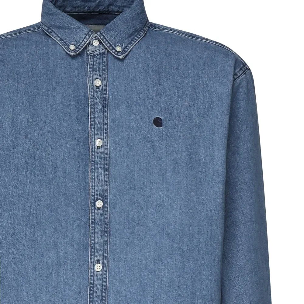 джинсовая рубашка L/S Lucas с вышитым логотипом джинсовая рубашка L/S Lucas с вышитым логотипом