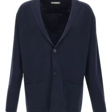 шерстяной кардиган с заостренными лацканами