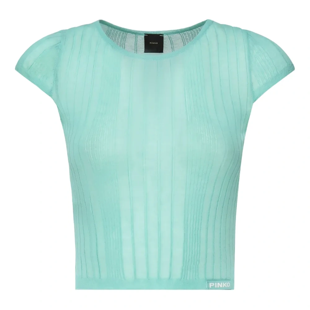 топ в рубчик с круглым вырезом