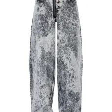 Джинсы с застежкой на молнию и эффектом кислотной стирки