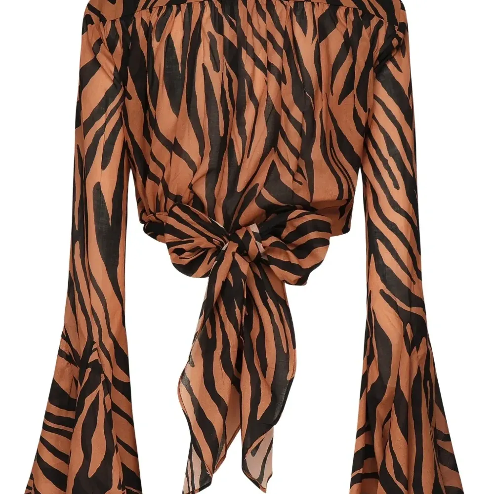 блузка с зебровым принтом и завязками блузка с зебровым принтом и завязками