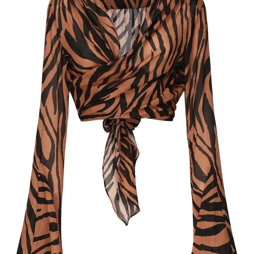 блузка с зебровым принтом и завязками блузка с зебровым принтом и завязками