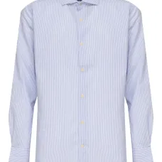 полосатая рубашка с французским воротником