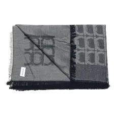 шарф с бахромой и узором Gancini