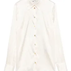 атласная рубашка с бантом