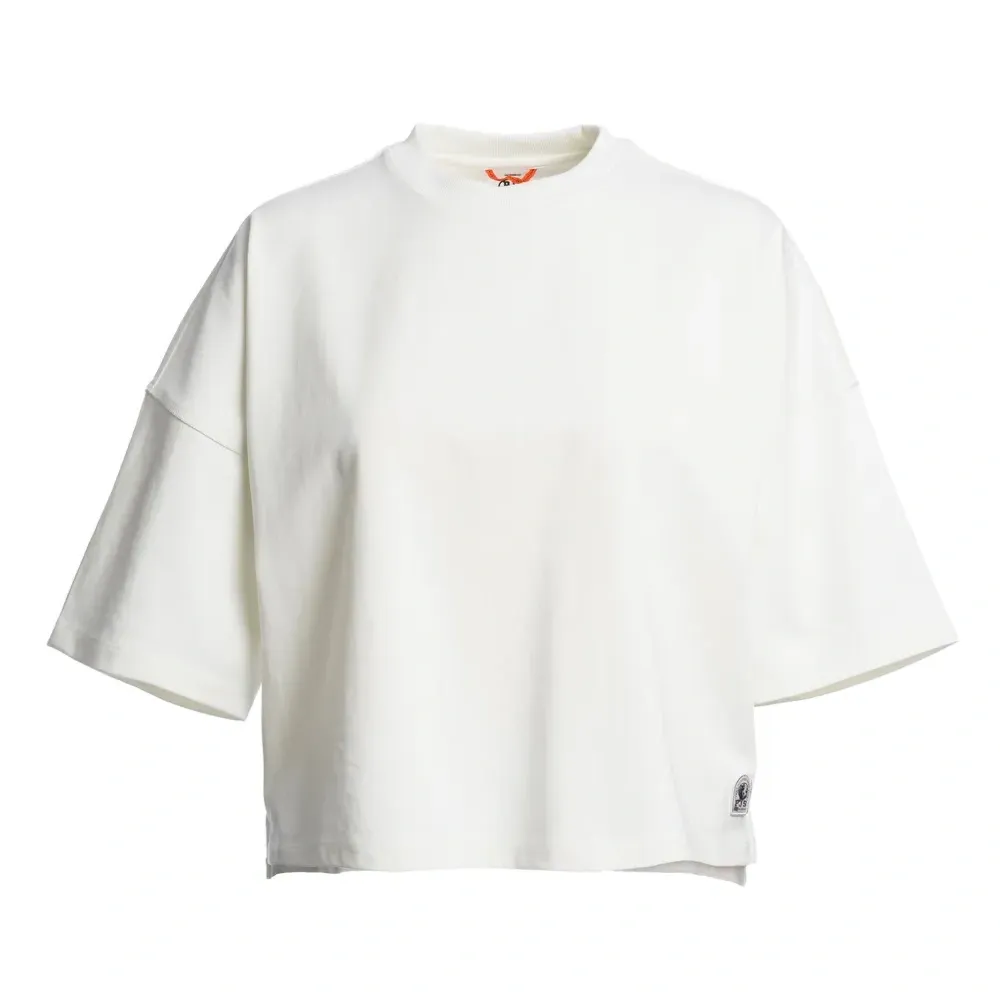 Топ с короткими рукавами и нашивкой-логотипом