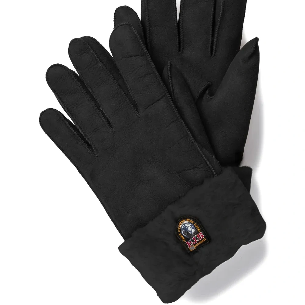 Замшевые перчатки с нашивкой-логотипом