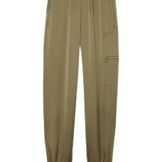 Атласные брюки с карманом на молнии