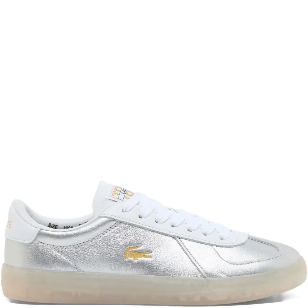 Кожаные кроссовки с металлическим блеском